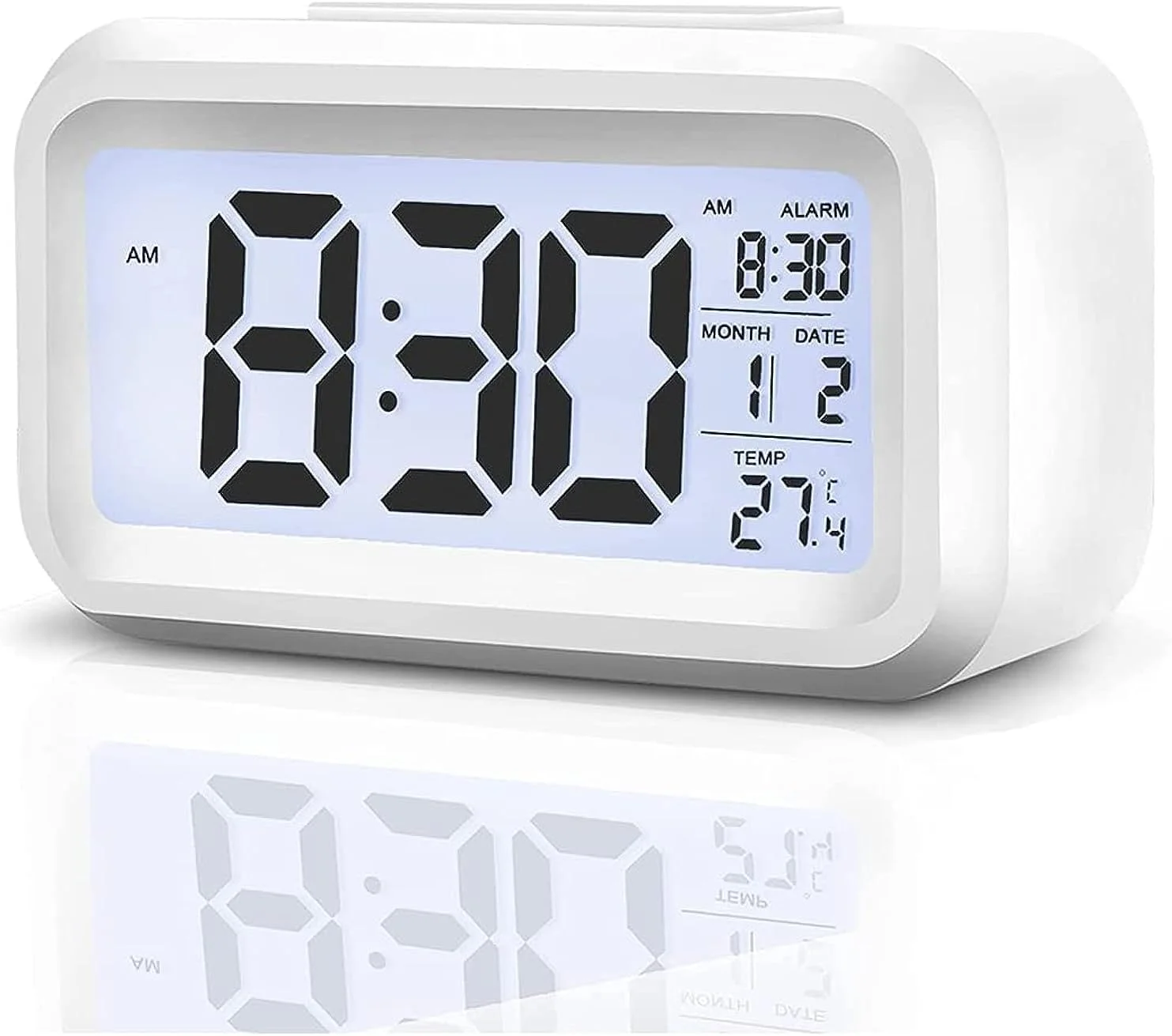 ساعت زنگ دار دیجیتال Qniceone، ساعت های دیجیتال با باتری با تاریخ، زنگ هشدار دیجیتال برای اتاق خواب، ساعت رومیزی هوشمند داخلی، ساعت های کنار تختی ساده، ساعت رومیزی الکترونیکی برای اتاق کودکان (سفید) ساعت زنگ دار دیجیتال Qniceone، ساعت های دیجیتال با باتری با تاریخ، زنگ هشدار دیجیتال برای اتاق خواب، ساعت رومیزی هوشمند داخلی، ساعت های کنار تختی ساده، ساعت رومیزی الکترونیکی برای اتاق کودکان (سفید)