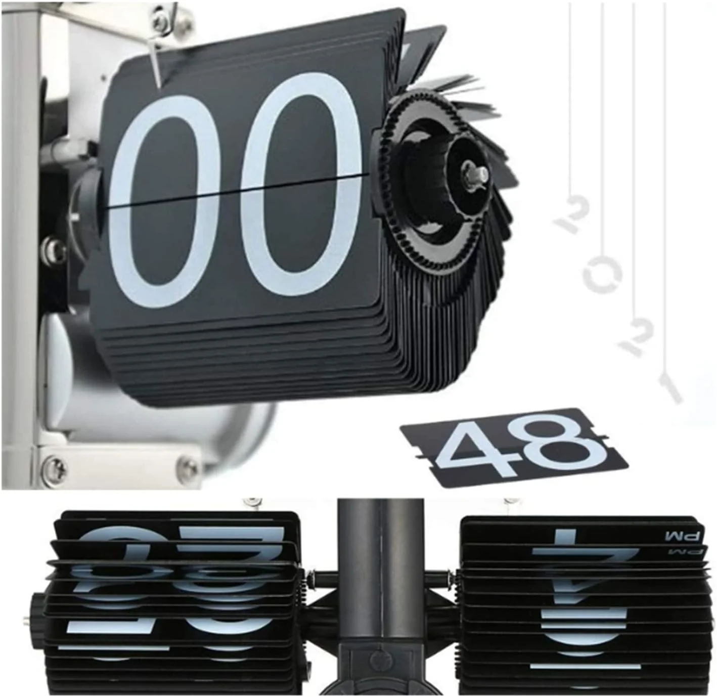 ساعت رومیزی SKEIDO با نمایشگر اعداد PVC و عملکرد چرخ دنده ای، ساعت کوارتز رترو مشکی، دکوری منزل، ساعت رومیزی، هدیه کودک ساعت رومیزی SKEIDO با نمایشگر اعداد PVC و عملکرد چرخ دنده ای، ساعت کوارتز رترو مشکی، دکوری منزل، ساعت رومیزی، هدیه کودک