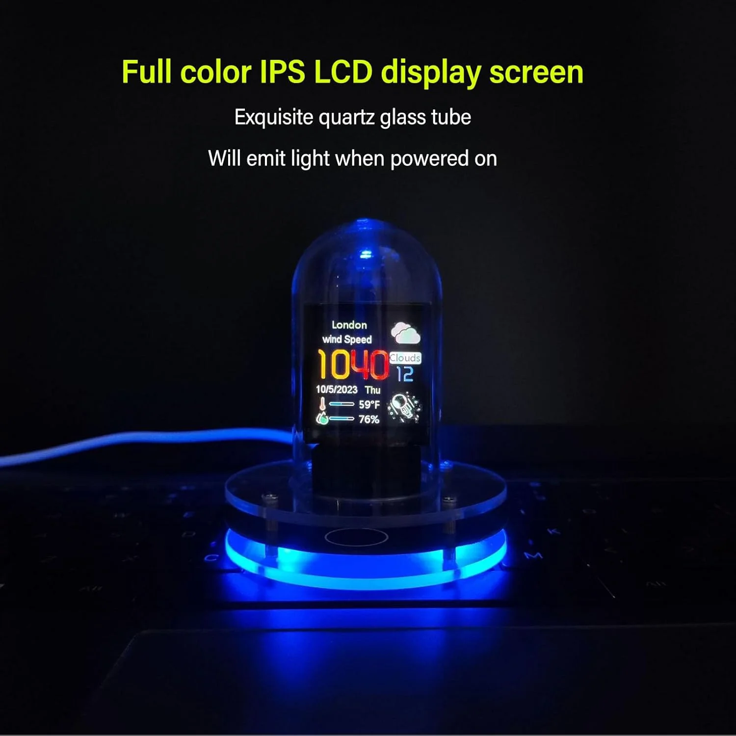 ساعت شبیه سازی شده با صفحه نمایش IPS LCD، نمایشگر دیجیتال RGB، حالت آب و هوا، قابلیت آلبوم الکترونیکی، نمایش ساعت آنالوگ 12/24 ساعته برای دکور میز ساعت شبیه سازی شده با صفحه نمایش IPS LCD، نمایشگر دیجیتال RGB، حالت آب و هوا، قابلیت آلبوم الکترونیکی، نمایش ساعت آنالوگ 12/24 ساعته برای دکور میز