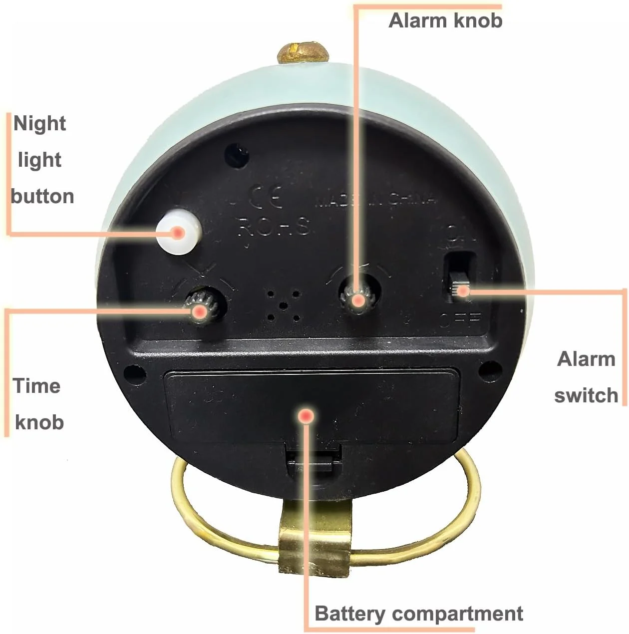 ساعت رومیزی کوچک SHISEDECO، ساعت زنگ دار رومیزی کلاسیک بدون صدا با نور پس زمینه، ساعت فضانورد باتری خور با شیشه HD برای دکوراسیون داخلی اتاق نشیمن، اتاق خواب، کنار تخت (صورتی)