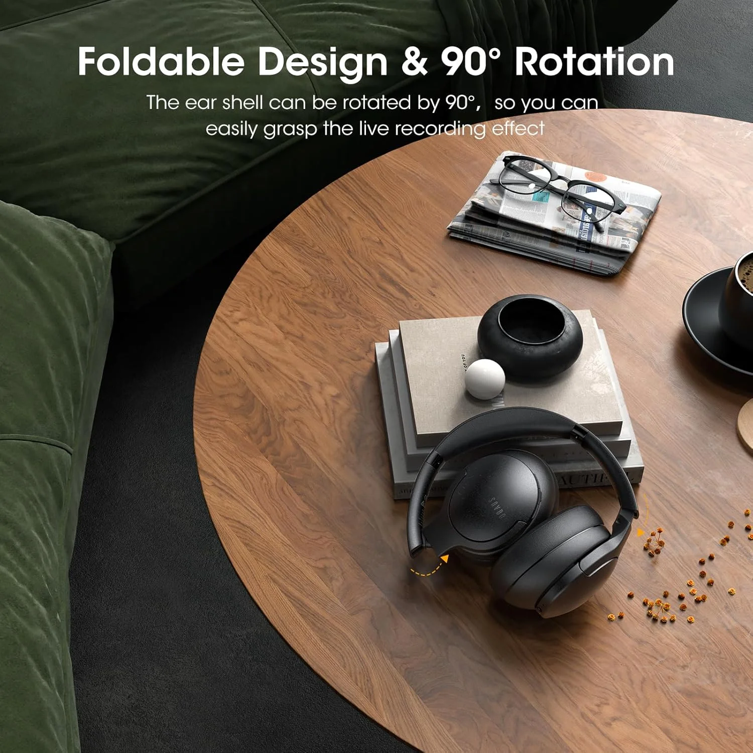 هدفون بلوتوثی دور گوشی DOQAUS، هدفون بی سیم بلوتوث 5.3، 90 ساعت پخش، 3 حالت EQ، هدفون استریو HiFi بی سیم، پد گوشی نرم، میکروفون داخلی، هدفون تاشو برای تلفن/رایانه شخصی (مشکی) هدفون بلوتوثی دور گوشی DOQAUS، هدفون بی سیم بلوتوث 5.3، 90 ساعت پخش، 3 حالت EQ، هدفون استریو HiFi بی سیم، پد گوشی نرم، میکروفون داخلی، هدفون تاشو برای تلفن/رایانه شخصی (مشکی)