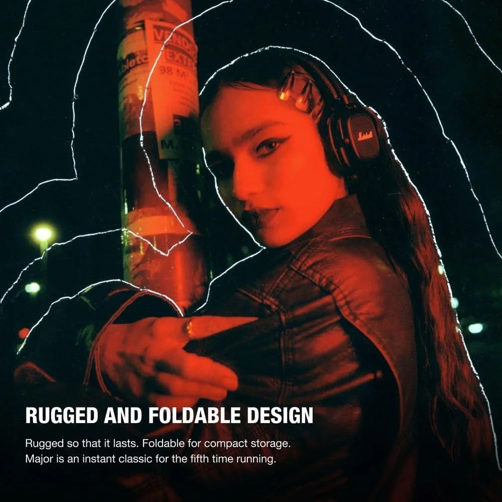 هدفون بلوتوثی مارشال Major V - هدفون بی سیم بلوتوثی تاشو با بیش از 100 ساعت پخش (مشکی) هدفون بلوتوثی مارشال Major V - هدفون بی سیم بلوتوثی تاشو با بیش از 100 ساعت پخش (مشکی)