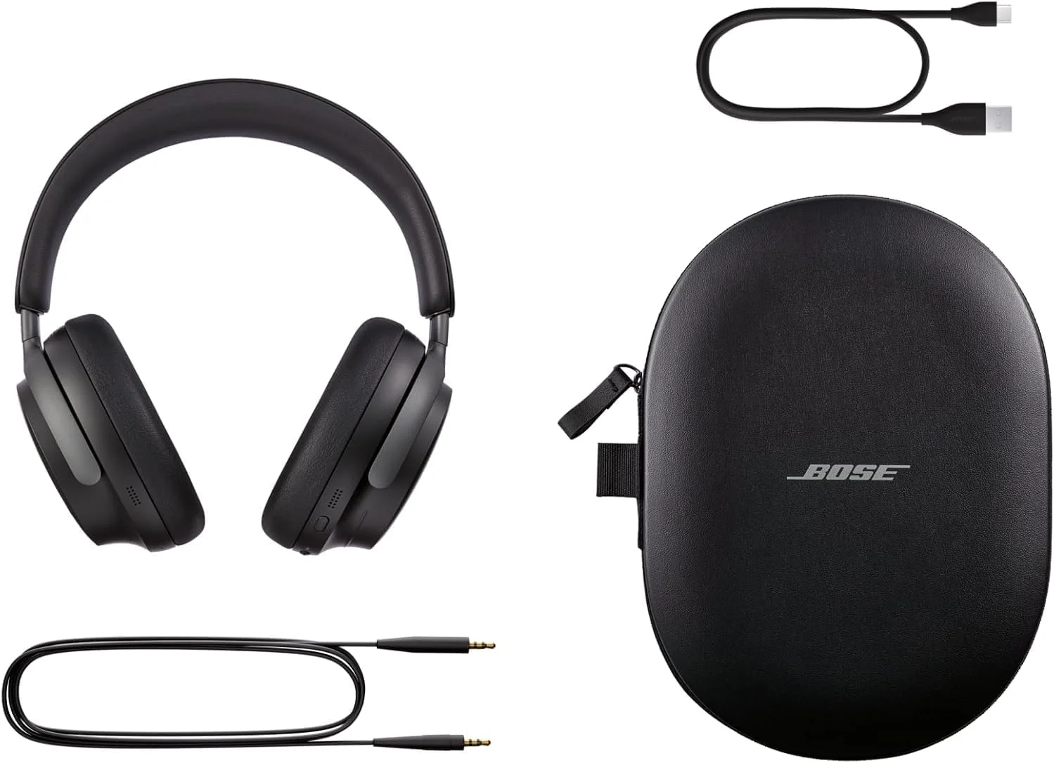 هدفون بی سیم حذف نویز Bose QuietComfort Ultra با صدای فضایی، هدفون روگوشی با میکروفون، تا 24 ساعت عمر باتری، مشکی 2023 هدفون بی سیم حذف نویز Bose QuietComfort Ultra با صدای فضایی، هدفون روگوشی با میکروفون، تا 24 ساعت عمر باتری، مشکی 2023