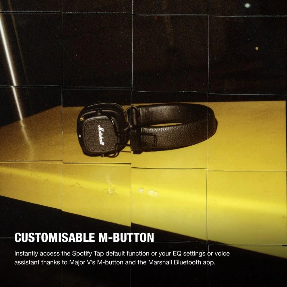 هدفون بلوتوثی مارشال Major V - هدفون بی سیم بلوتوثی تاشو با بیش از 100 ساعت پخش (مشکی) هدفون بلوتوثی مارشال Major V - هدفون بی سیم بلوتوثی تاشو با بیش از 100 ساعت پخش (مشکی)