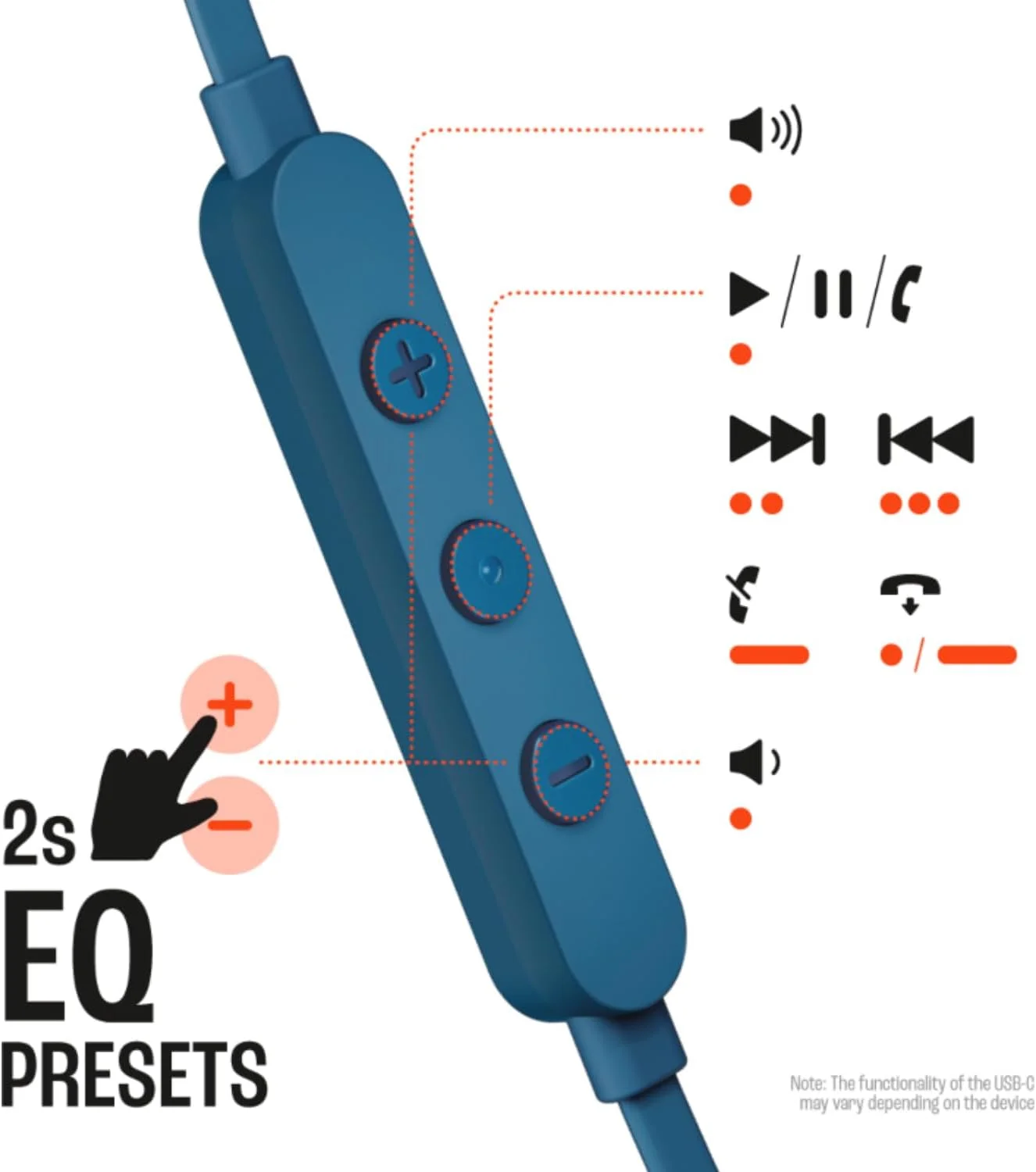 هدفون داخل گوشی سیم دار JBL TUNE 310C USB-C با وضوح بالا، آبی هدفون داخل گوشی سیم دار JBL TUNE 310C USB-C با وضوح بالا، آبی