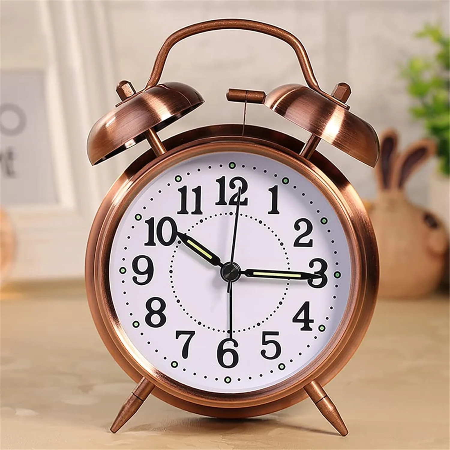 ساعت زنگ دار دوقلو X spring، ساعت زنگ دار فلزی دوقلو 4 اینچی، ساعت زنگ دار رومیزی آنالوگ کوچک و بی صدا، با باتری و دارای نور پس زمینه بلند برای اتاق خواب افراد سنگین خواب (قهوه ای مایل به قرمز) ساعت زنگ دار دوقلو X spring، ساعت زنگ دار فلزی دوقلو 4 اینچی، ساعت زنگ دار رومیزی آنالوگ کوچک و بی صدا، با باتری و دارای نور پس زمینه بلند برای اتاق خواب افراد سنگین خواب (قهوه ای مایل به قرمز)