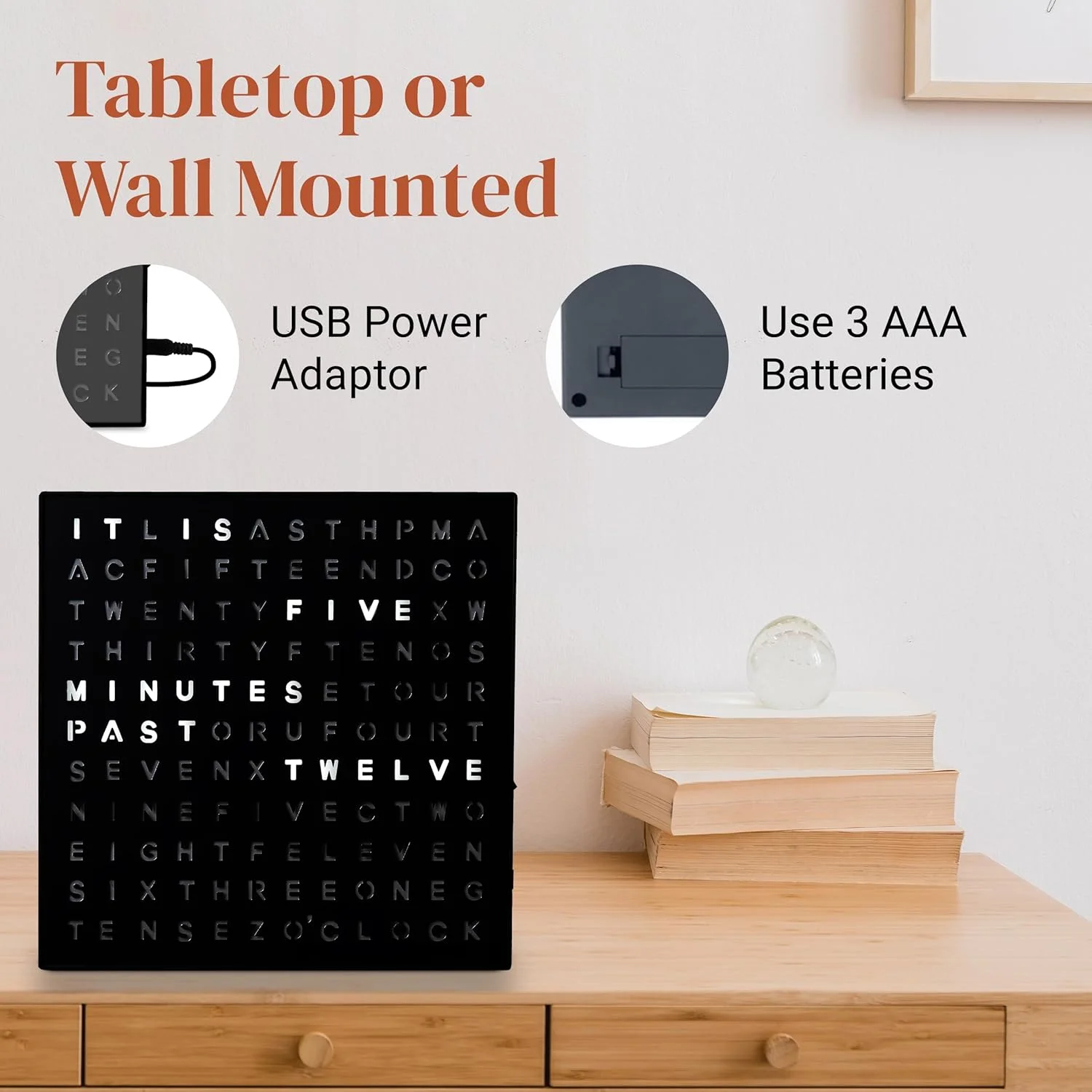 ساعت رومیزی کلمات روشن شونده Stiles، 25 در 25 سانتی متر، ساعت رومیزی منحصر به فرد با کابل USB، دکوراسیون مدرن و جذاب برای اتاق نشیمن، اتاق خواب، خانه یا دفتر، مشکی ساعت رومیزی کلمات روشن شونده Stiles، 25 در 25 سانتی متر، ساعت رومیزی منحصر به فرد با کابل USB، دکوراسیون مدرن و جذاب برای اتاق نشیمن، اتاق خواب، خانه یا دفتر، مشکی