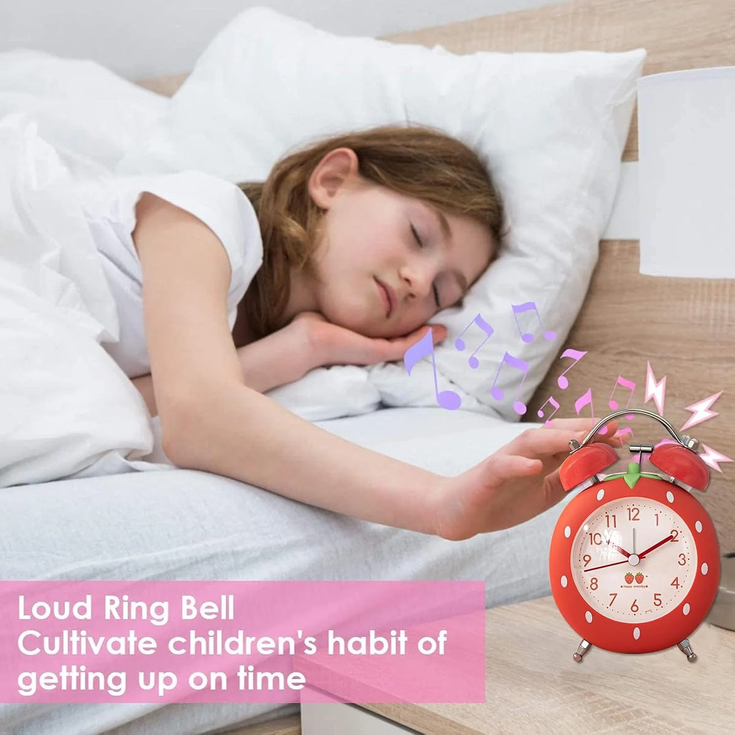 ساعت زنگ دار توت فرنگی برای کودکان، قرمز بی صدا با باتری کوارتز، زنگ فوق العاده بلند با نور پس زمینه، ساعت زنگ دار دوقلو برای دکوراسیون اتاق خواب، ساعت زنگ دار زیبا برای خواب سنگین ساعت زنگ دار توت فرنگی برای کودکان، قرمز بی صدا با باتری کوارتز، زنگ فوق العاده بلند با نور پس زمینه، ساعت زنگ دار دوقلو برای دکوراسیون اتاق خواب، ساعت زنگ دار زیبا برای خواب سنگین