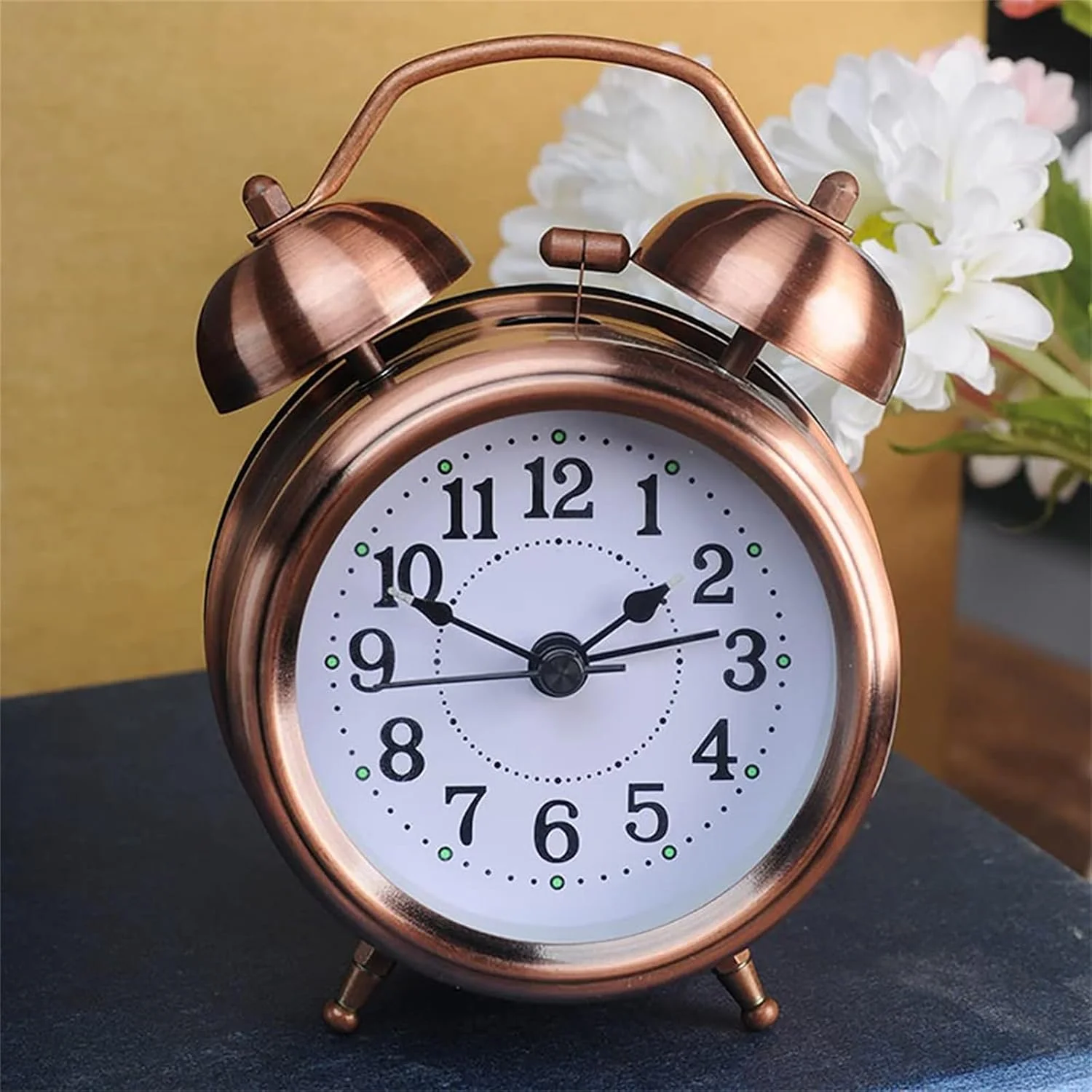 ساعت زنگ دار دوقلو X spring، ساعت زنگ دار فلزی دوقلو 4 اینچی، ساعت زنگ دار رومیزی آنالوگ کوچک و بی صدا، با باتری و دارای نور پس زمینه بلند برای اتاق خواب افراد سنگین خواب (قهوه ای مایل به قرمز) ساعت زنگ دار دوقلو X spring، ساعت زنگ دار فلزی دوقلو 4 اینچی، ساعت زنگ دار رومیزی آنالوگ کوچک و بی صدا، با باتری و دارای نور پس زمینه بلند برای اتاق خواب افراد سنگین خواب (قهوه ای مایل به قرمز)