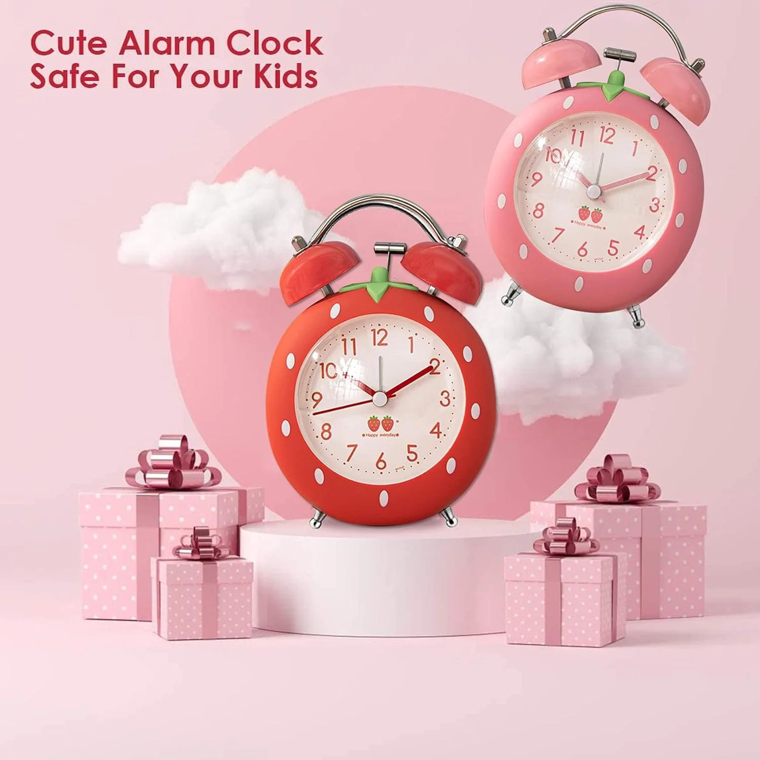 ساعت زنگ دار توت فرنگی برای کودکان، قرمز بی صدا با باتری کوارتز، زنگ فوق العاده بلند با نور پس زمینه، ساعت زنگ دار دوقلو برای دکوراسیون اتاق خواب، ساعت زنگ دار زیبا برای خواب سنگین ساعت زنگ دار توت فرنگی برای کودکان، قرمز بی صدا با باتری کوارتز، زنگ فوق العاده بلند با نور پس زمینه، ساعت زنگ دار دوقلو برای دکوراسیون اتاق خواب، ساعت زنگ دار زیبا برای خواب سنگین