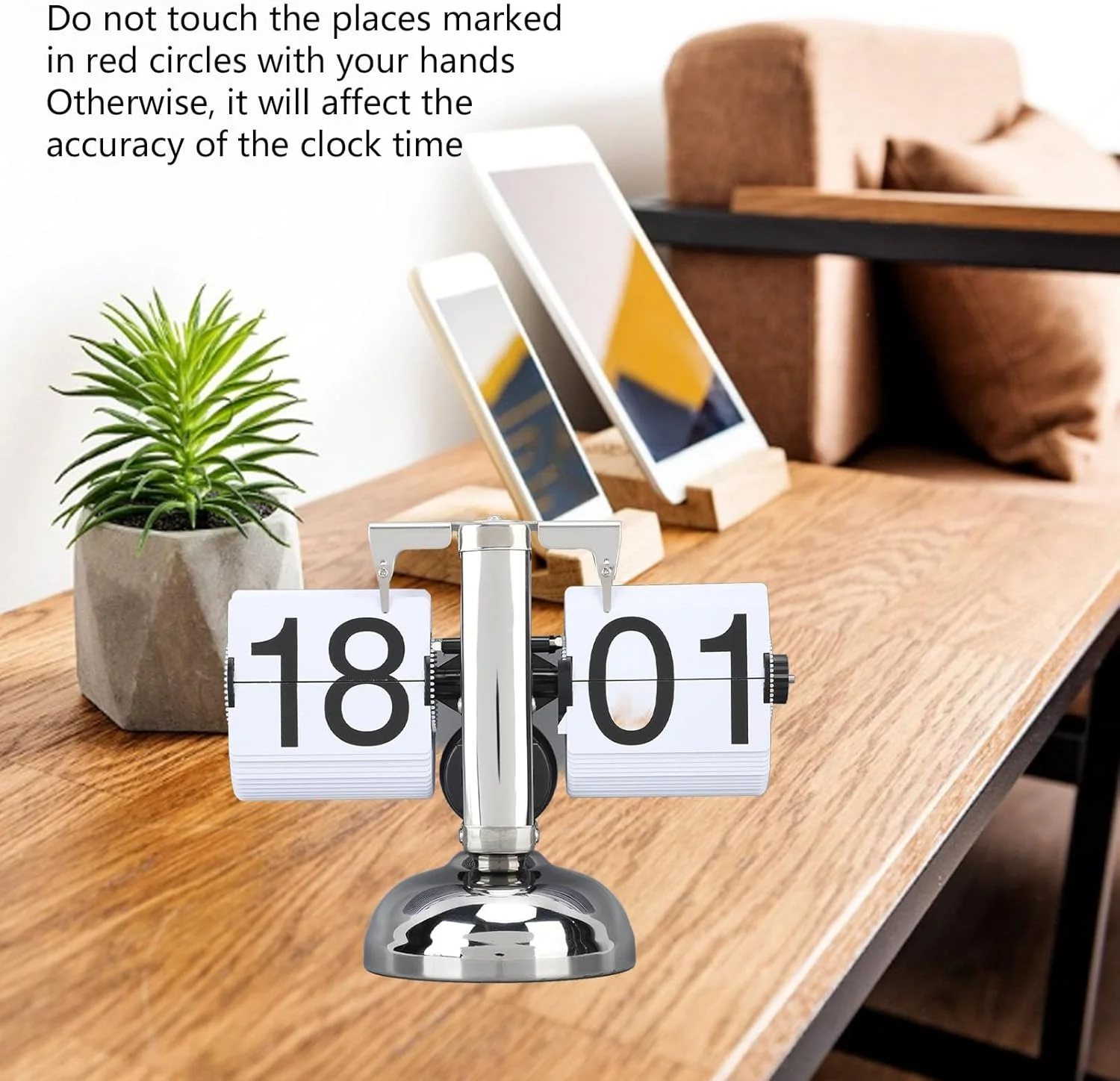 ساعت رومیزی فلیپ، طرح رترو و مینیمال، استیل ضد زنگ، مناسب دکور خانه و محل کار، با قابلیت تنظیم آسان