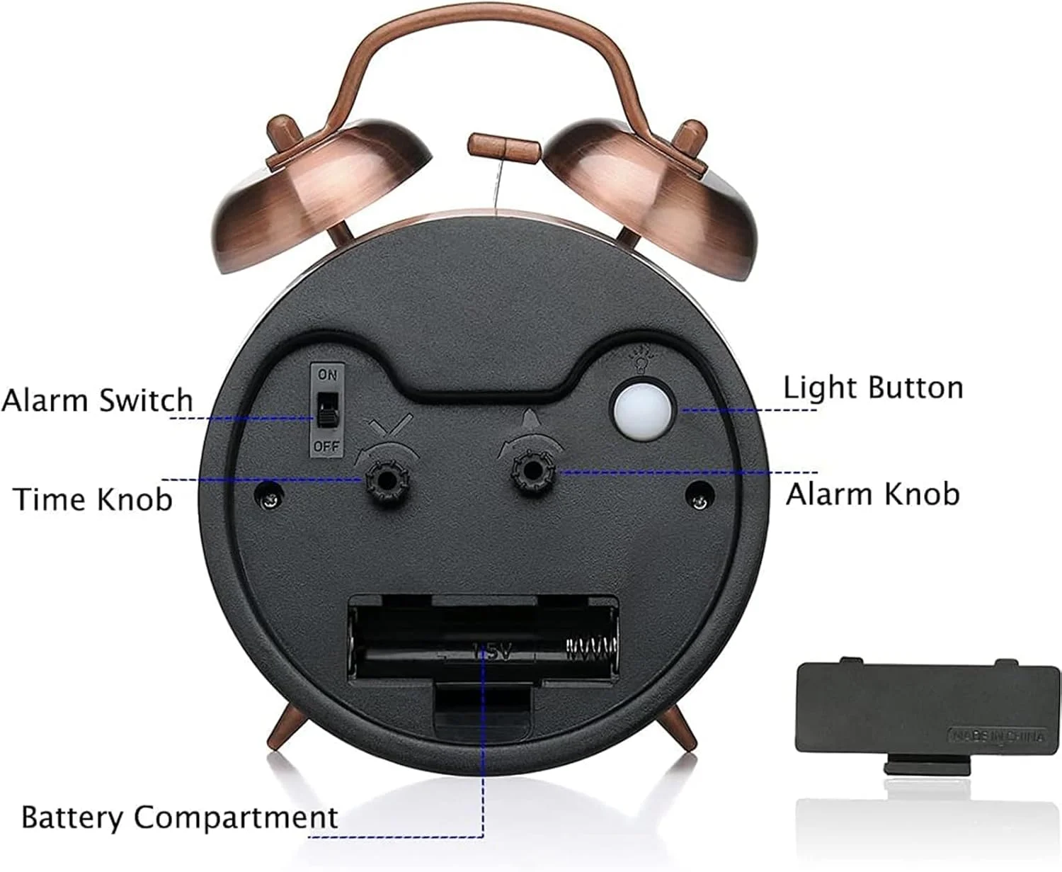 ساعت زنگ دار دو قلو X spring، ساعت زنگ دار فلزی دو قلو 4 اینچی، ساعت رومیزی آنالوگ کوچک و بی صدا، با باتری و دارای نور پس زمینه بلند برای اتاق خواب افراد سنگین خواب (قهوه ای مایل به قرمز) ساعت زنگ دار دو قلو X spring، ساعت زنگ دار فلزی دو قلو 4 اینچی، ساعت رومیزی آنالوگ کوچک و بی صدا، با باتری و دارای نور پس زمینه بلند برای اتاق خواب افراد سنگین خواب (قهوه ای مایل به قرمز)