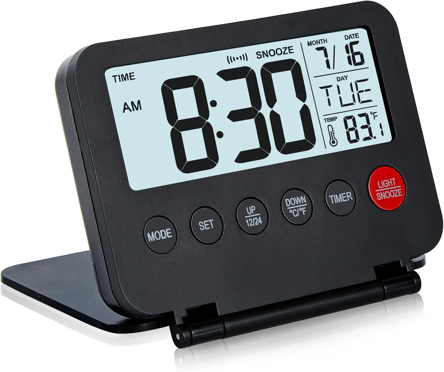 ساعت رومیزی دیجیتال کوچک تزویق، با نمایش تاریخ و دما، دارای عملکرد چرت زدن و نور پس زمینه، ساعت رومیزی با صفحه نمایش بزرگ و دکمه جلویی، مناسب برای خانه و محل کار، مشکی ساعت رومیزی دیجیتال کوچک تزویق، با نمایش تاریخ و دما، دارای عملکرد چرت زدن و نور پس زمینه، ساعت رومیزی با صفحه نمایش بزرگ و دکمه جلویی، مناسب برای خانه و محل کار، مشکی