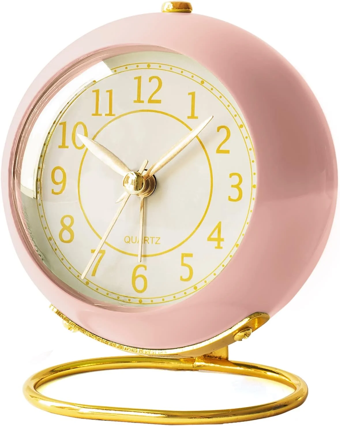 ساعت رومیزی زنگ دار با نور، بدون صدای تیک تاک، ساعت کوچک برای کنار تخت/اتاق خواب/اتاق نشیمن/دفتر/مسافرت/کودکان/دکور اتاق، سبک قدیمی زیبا (صورتی) ساعت رومیزی زنگ دار با نور، بدون صدای تیک تاک، ساعت کوچک برای کنار تخت/اتاق خواب/اتاق نشیمن/دفتر/مسافرت/کودکان/دکور اتاق، سبک قدیمی زیبا (صورتی)
