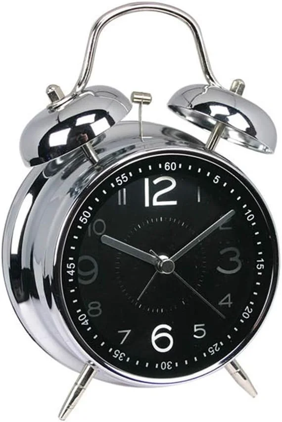 ساعت زنگ دار فلزی دوقلو با نور ساعت زنگ دار فلزی دوقلو با نور