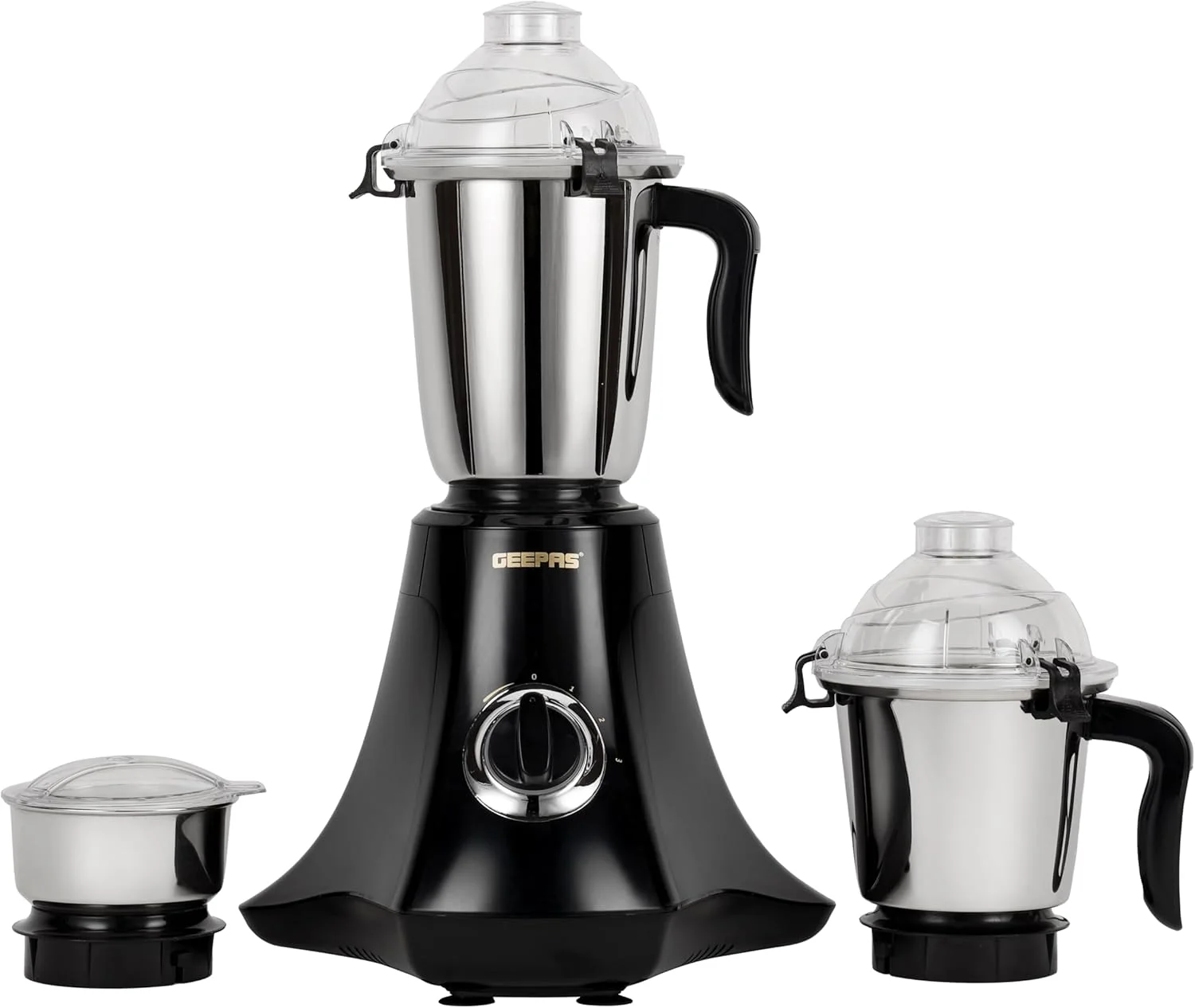 مخلوط کن آسیاب 3 در 1 Geepas GSB44067 - پارچ و تیغه های استیل ضد زنگ - موتور قدرتمند 750 وات - 3 سرعت، قفل ایمنی چرخشی - ایده آل برای آسیاب خشک و مرطوب