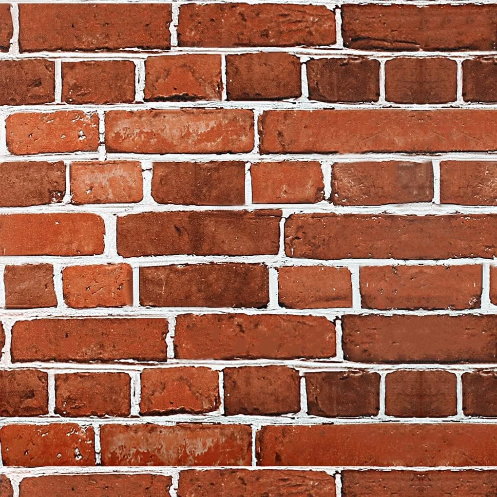 کاغذ دیواری طرح آجر قرمز Arthome، 43.5x305 سانتی متر، خود چسب، ضد آب، براق، PVC وینیل، ضد روغن، کاغذ دیواری طرح آجر قرمز، کاغذ وینیل طرح آجر قرمز برای پوشش سطح مبلمان، پیشخوان، آشپزخانه، روکش قفسه...