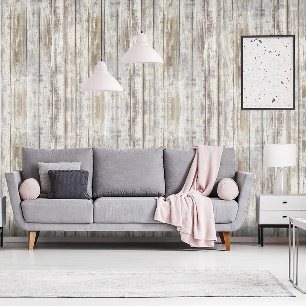 کاغذ دیواری طرح چوب کهنه آرتهوم، 43x304 سانتی متر، خود چسب، قابل جابجایی، روکش چوبی دکوراتیو، فیلم تخته چوبی وینتیج، پوشش دیوار برای سطوح مبلمان، تمیز کردن آسان