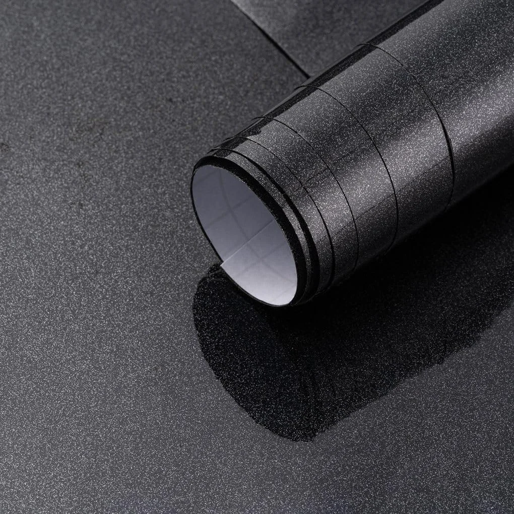 کاغذ دیواری وینیل براق دکور دیوار آرتهوم، 45x310 سانتی متر، مشکی