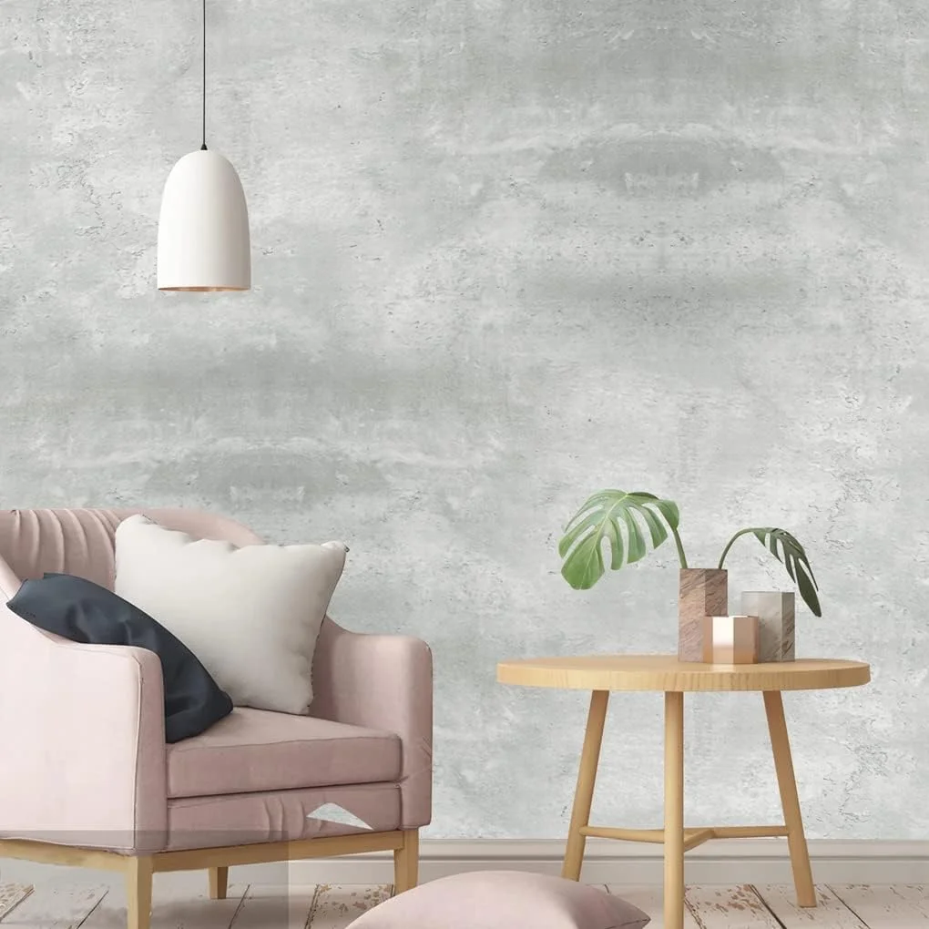 کاغذ دیواری بتنی خاکستری Arthome، برچسبی، ابعاد 40x310 سانتی متر، ضد آب، فیلم وینیل تزئینی بتنی خود چسب برای استودیوها، دفاتر، مغازه ها، پیشخوان رستوران ها