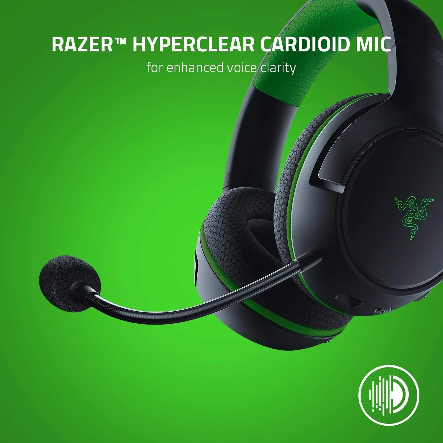 هدست گیمینگ بی سیم Razer Kaira برای Xbox Series X: میکروفون کاردیوئید HyperClear خم شو، درایورهای تیتانیومی TriForce 50 میلی متری، کنترل های صوتی روی گوشی، Xbox Wireless - مشکی کلاسیک