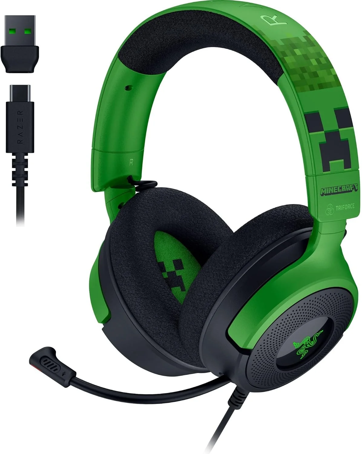 هدست گیمینگ سیمی Razer Kraken V4 X: درایورهای 40 میلیمتری - میکروفون کاردیوئید - بالشتکهای مموری فوم - نورپردازی Chroma RGB - کابل Type C و Type A - برای PC، Mac، PS5، Nintendo Switch - نسخه Minecraft هدست گیمینگ سیمی Razer Kraken V4 X: درایورهای 40 میلیمتری - میکروفون کاردیوئید - بالشتکهای مموری فوم - نورپردازی Chroma RGB - کابل Type C و Type A - برای PC، Mac، PS5، Nintendo Switch - نسخه Minecraft