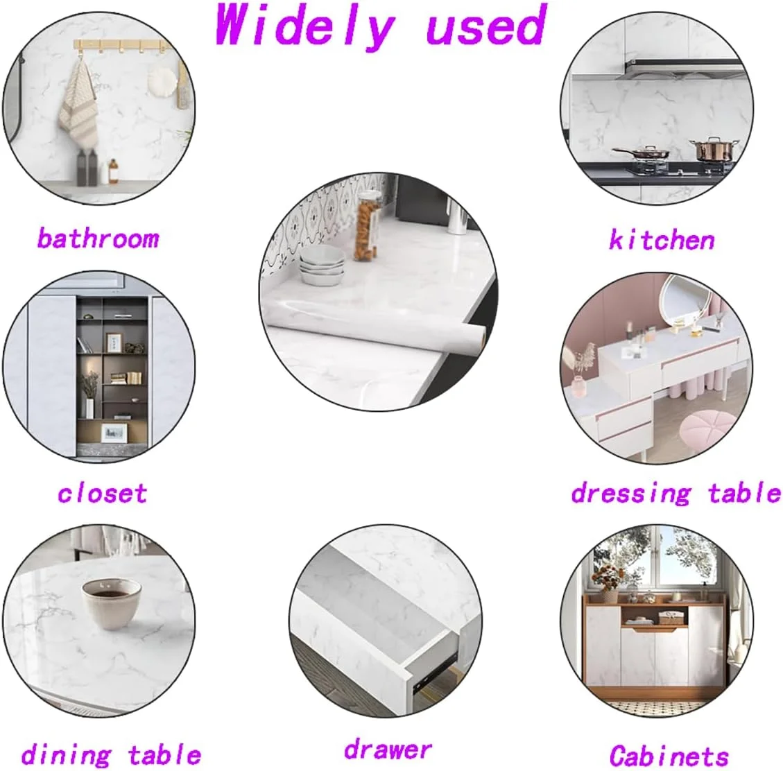 کاغذ دیواری طرح مرمر سفید Duomama، 40 × 200 سانتی متر - ضد آب، خود چسب، کاغذ دیواری جداشدنی برای سطوح، اتاق خواب، کابینت - فضای خود را با کاغذ دیواری مرمر زیبا ارتقا دهید