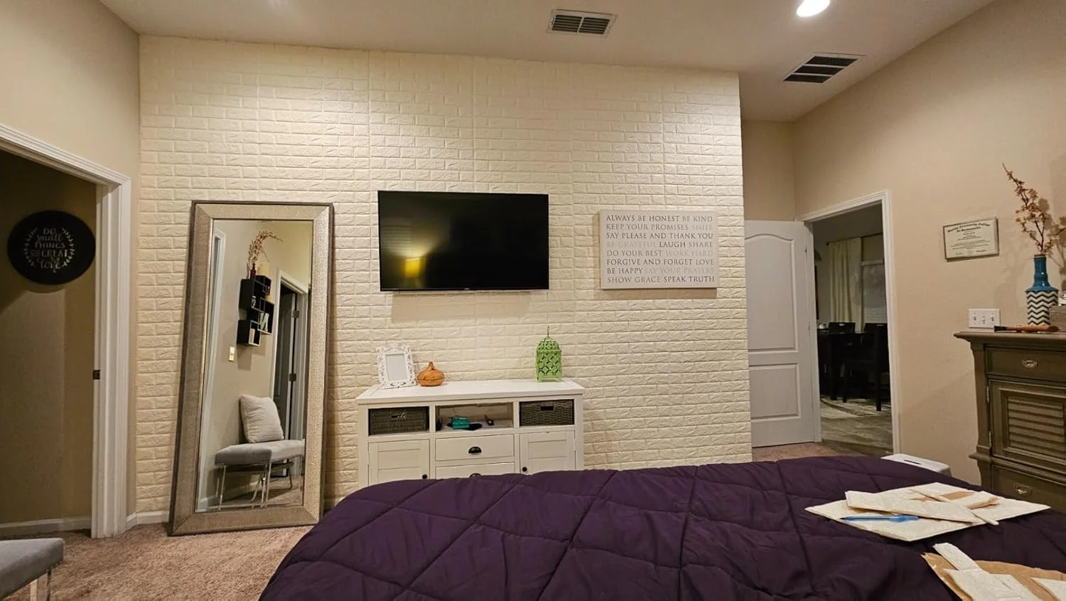 10 عدد استیکر دیواری طرح آجر سه بعدی، کاغذ دیواری خود چسب فوم پلی اتیلن قابل جابجایی و ضد آب برای دکور اتاق خواب، اتاق نشیمن، پس زمینه تلویزیون