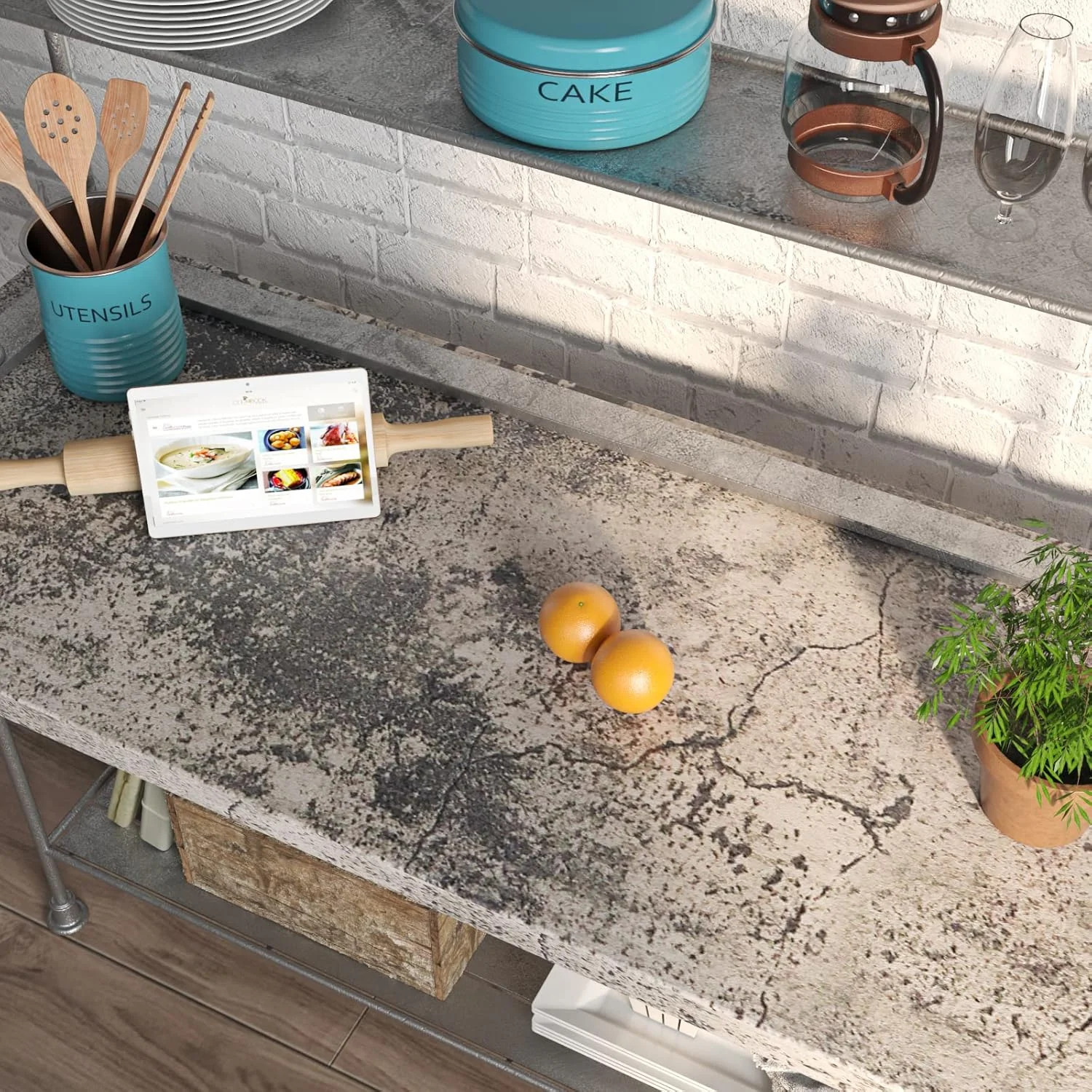 رول کاغذ دیواری طرح بتن ترک خورده خاکستری FunStick، کاغذ روکش کانتر بتنی مات، خود چسب، وینیل قابل جابجایی، کاغذ دیواری سیمانی قدیمی برای اتاق خواب، آشپزخانه، کشوها، ضخیم 40 در 200 سانتی متر