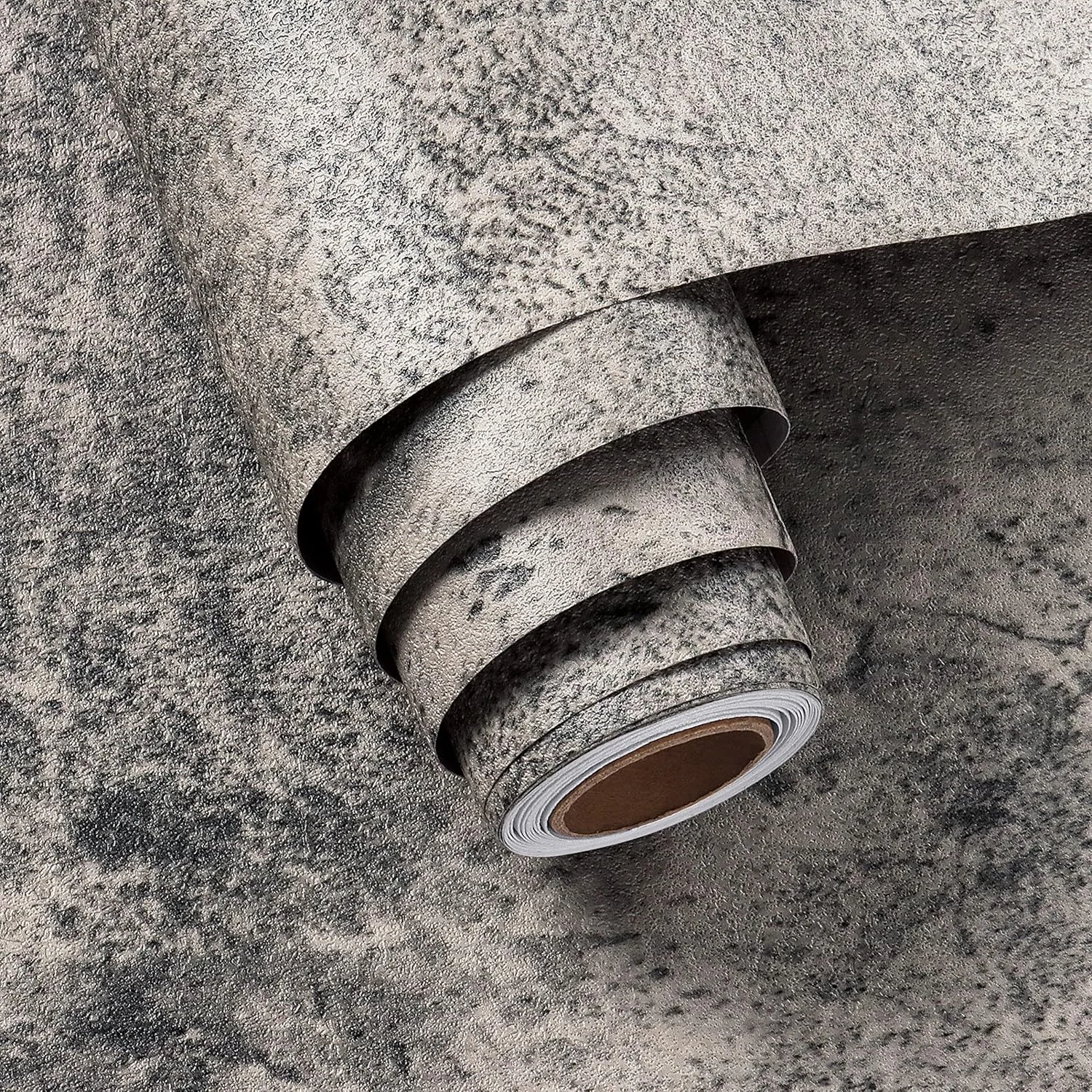 رول کاغذ دیواری طرح بتن ترک خورده خاکستری FunStick، کاغذ روکش کانتر بتنی مات، خود چسب، وینیل قابل جابجایی، کاغذ دیواری سیمانی قدیمی برای اتاق خواب، آشپزخانه، کشوها، ضخیم 40 در 200 سانتی متر