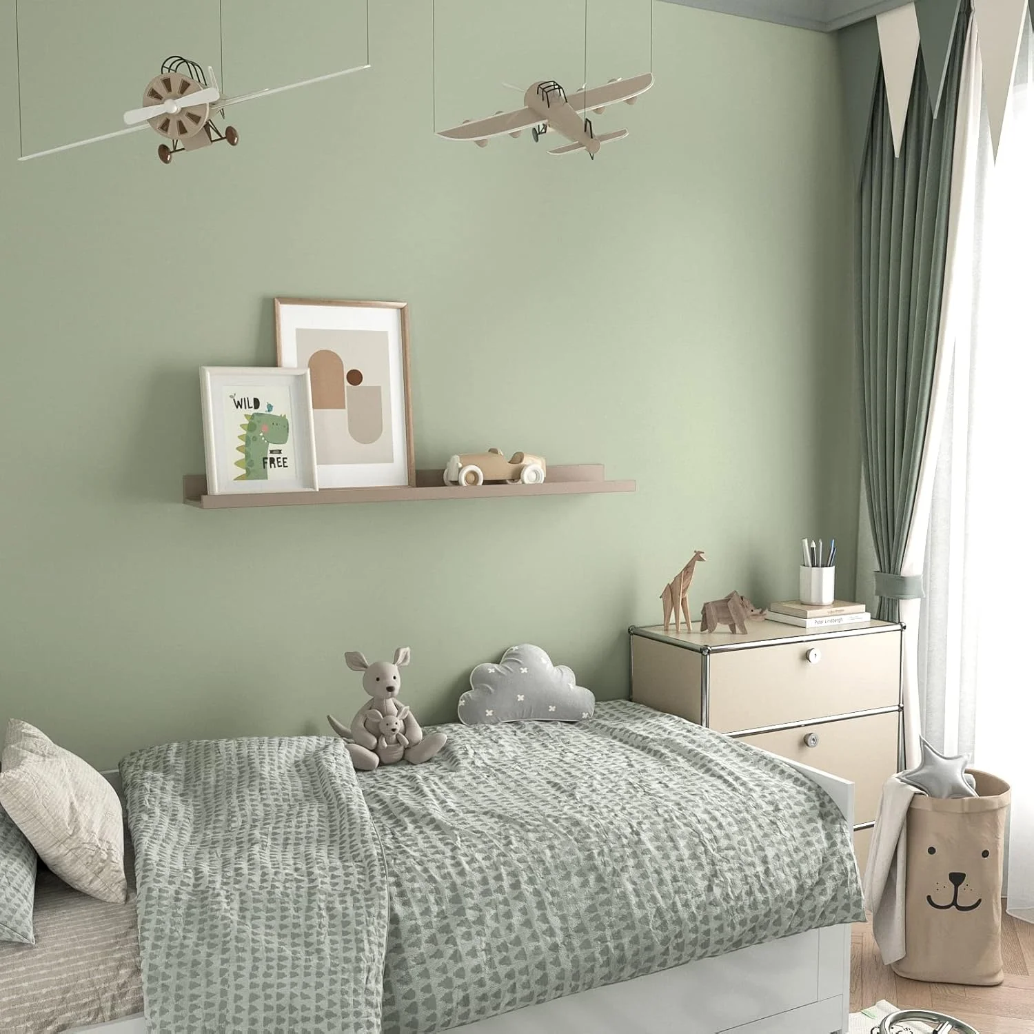 کاغذ دیواری سبز روشن هات دکور، 60 × 300 سانتی متر، فیلم چسبی برای مبلمان، کاغذ دیواری چسبی سبز برای اتاق خواب، اتاق نشیمن، کابینت آشپزخانه