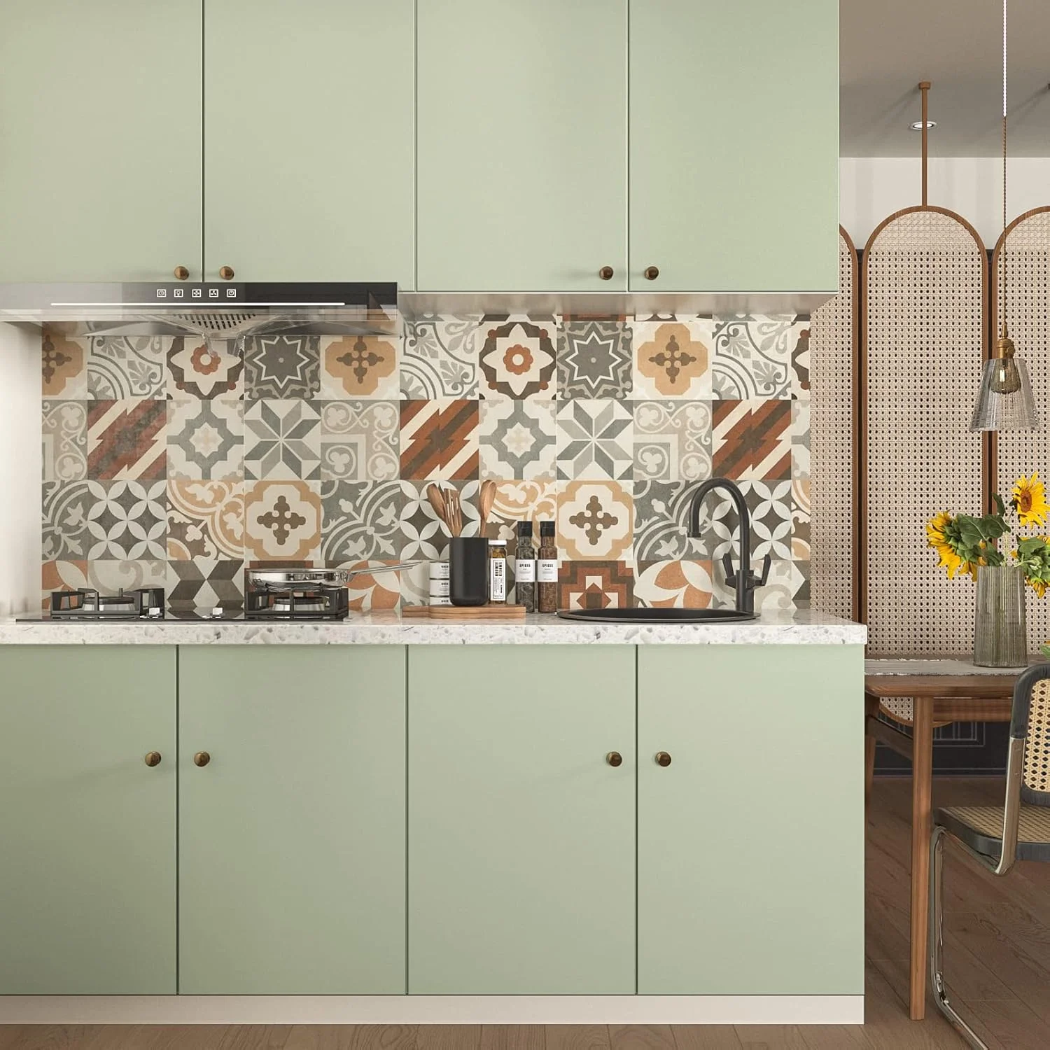 کاغذ دیواری سبز روشن هات دکور، 60 × 300 سانتی متر، فیلم چسبی برای مبلمان، کاغذ دیواری چسبی سبز برای اتاق خواب، اتاق نشیمن، کابینت آشپزخانه