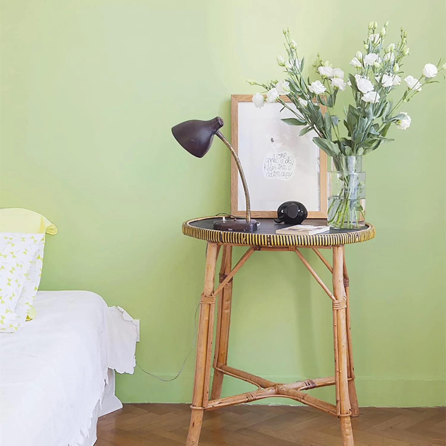 کاغذ دیواری سبز روشن یکدست HeloHo، بافت مات، خود چسب، قابل جابجایی، ضد آب، مناسب دکور اتاق نشیمن و اتاق خواب، 300 در 40 سانتی متر