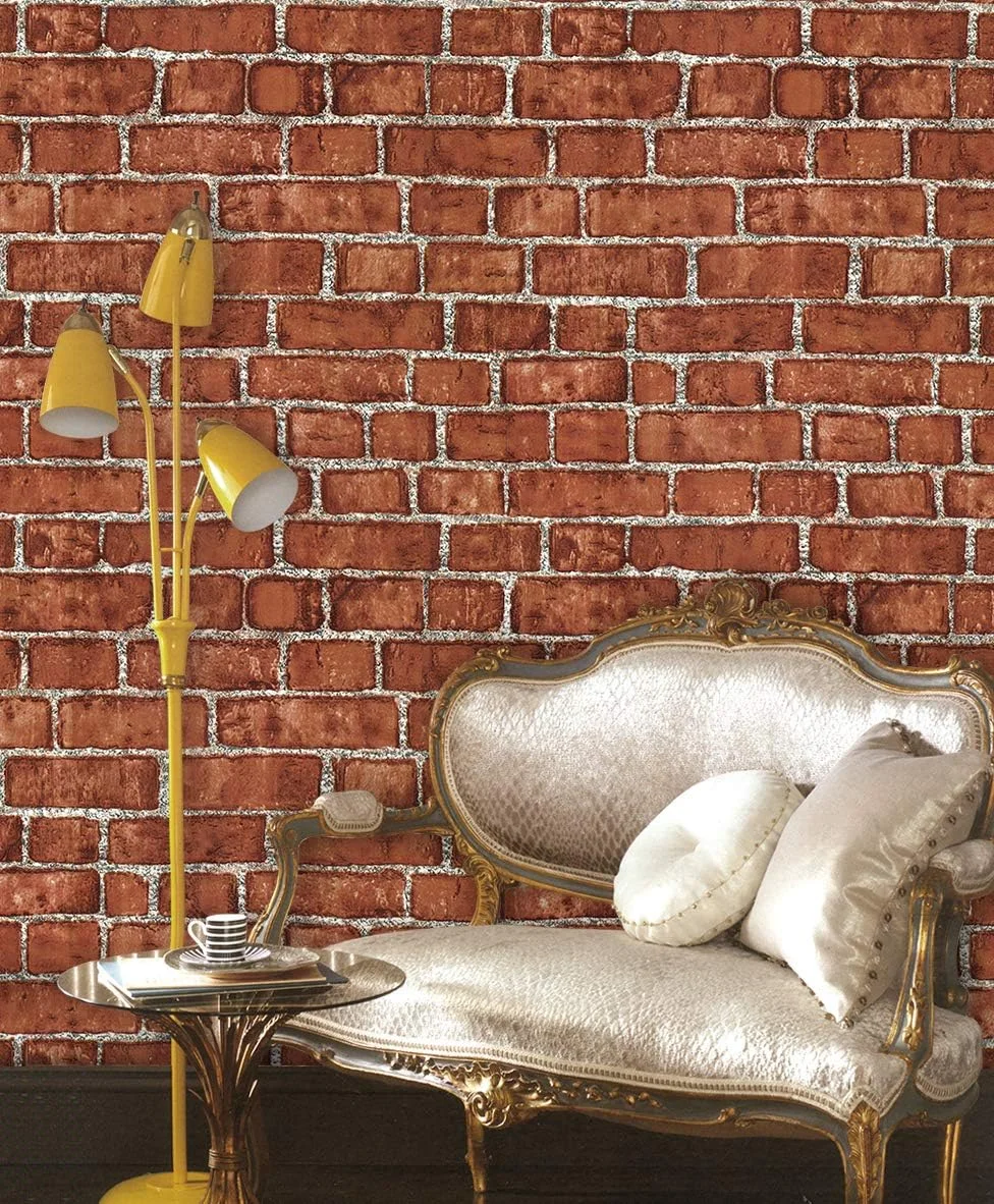 کاغذ دیواری طرح آجر JLHOUSE، برچسب خود چسب، ضد آب برای کانتر آشپزخانه، ۴۵ سانتی متر در ۳۰۰ سانتی متر