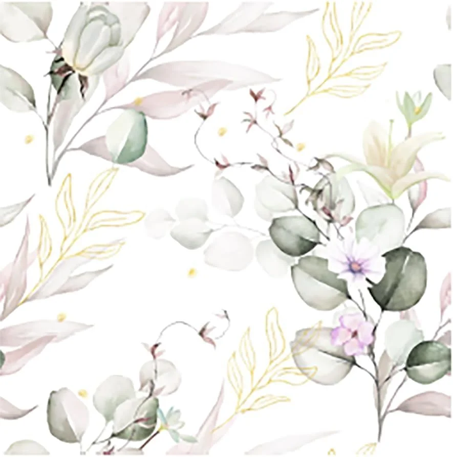 کاغذ دیواری برچسبی JLHOUSE 0216 طرح گل و برگ درخت صورتی، کاغذ دیواری چسبی طرح مزرعه، کاغذ دیواری خود چسب تزئینی