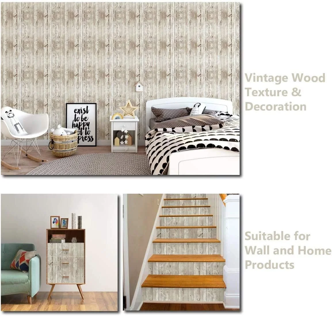 کاغذ دیواری طرح چوب وینیل JLHOUSE، خودچسب، طرح چوب قدیمی، مناسب برای تزئین دیوار اتاق خواب و منزل، 45 سانتی متر در 300 سانتی متر