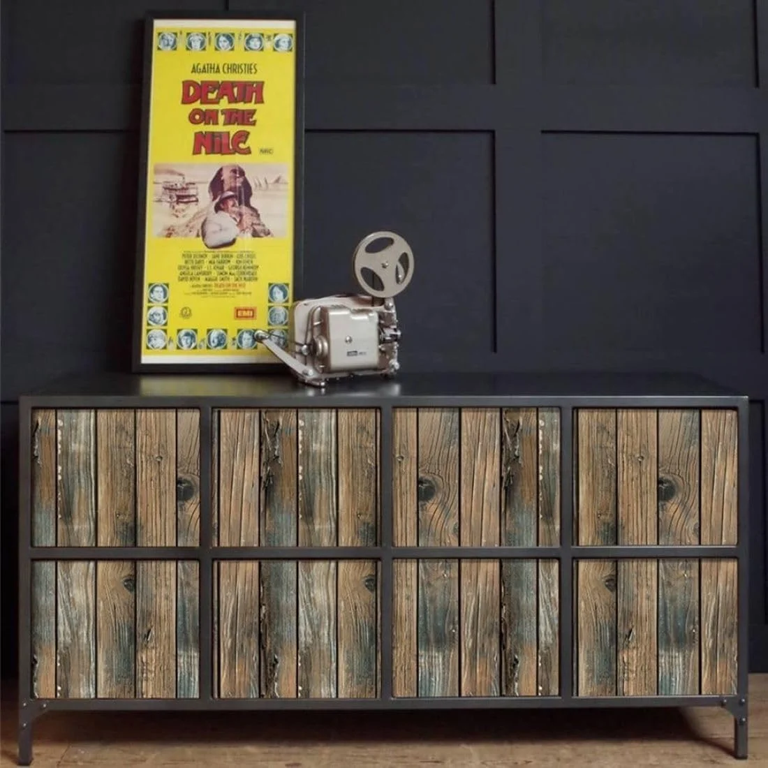 کاغذ دیواری طرح چوب JLHOUSE JL9999-3، کاغذ روکش چوبی خود چسب، مناسب برای تزئین کابینت و میز، تمیز کردن آسان، طرح عتیقه قهوه ای، 45 در 300 سانتی متر