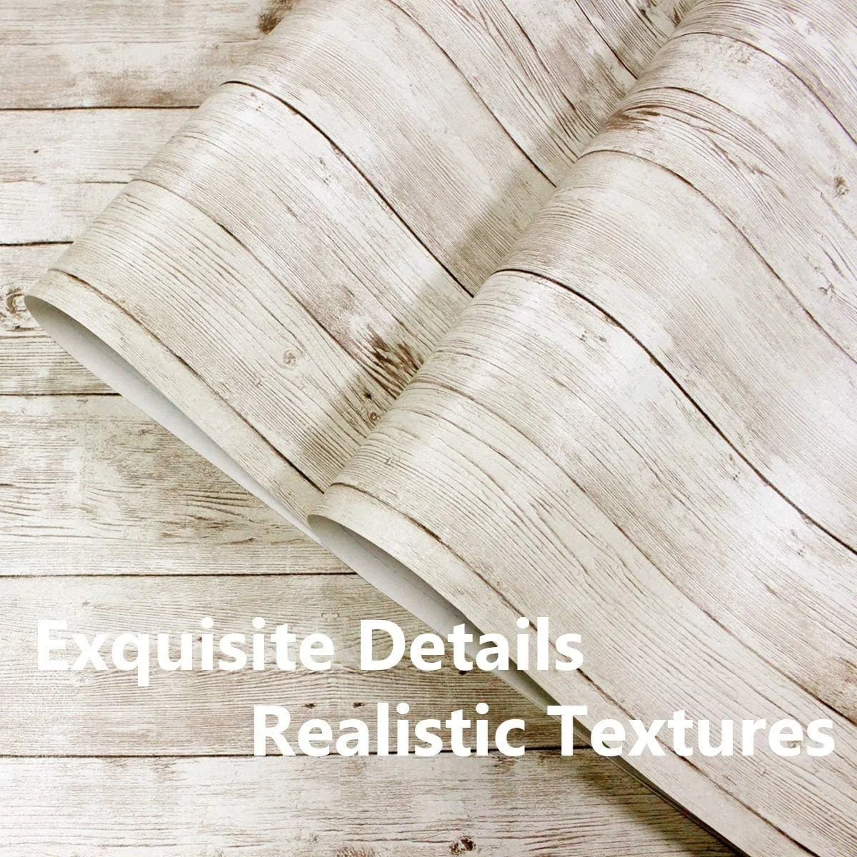 کاغذ دیواری طرح چوب وینیل JLHOUSE، خودچسب، طرح چوب قدیمی، مناسب برای تزئین دیوار اتاق خواب و منزل، 45 سانتی متر در 300 سانتی متر