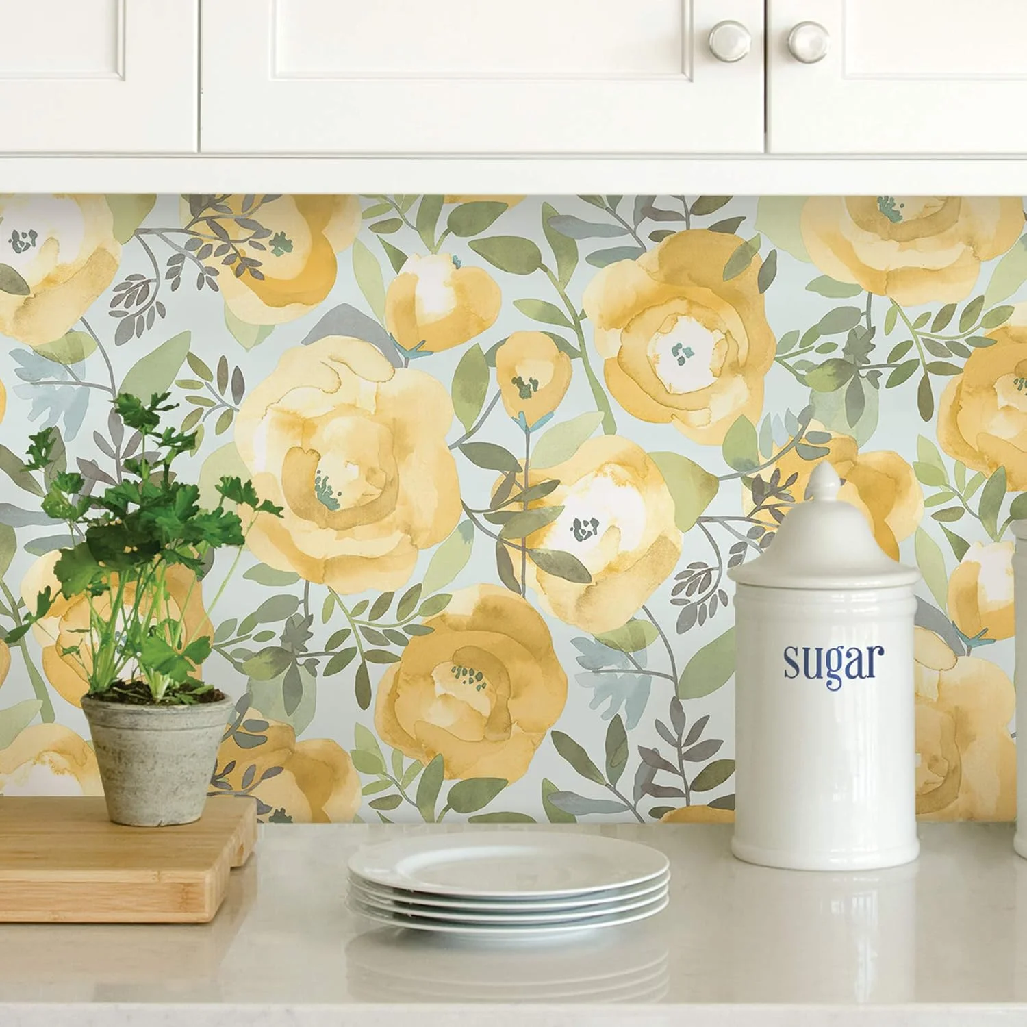 کاغذ دیواری پوست و چسبی طرح هلوئی NU3036، زرد