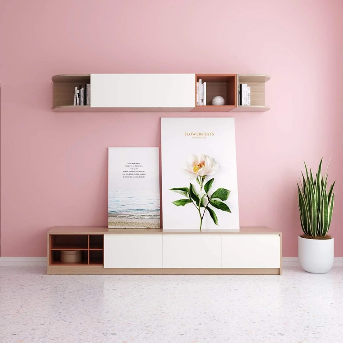 کاغذ دیواری خود چسب سفید practicalWs، استفاده آسان، مناسب برای قفسه، میز و درب