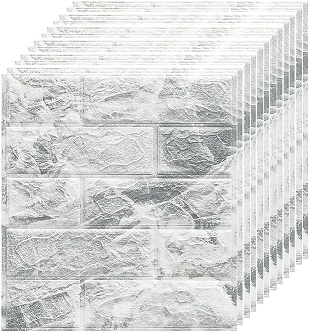 پنل دیواری سه بعدی STAYOUNG - استیکرهای دیواری فوم PE خود چسب برای دیوارها، دکوراسیون اتاق خواب، پوشش دیوار کثیف (مشکی، 1.25 متر مربع، 12 عدد)