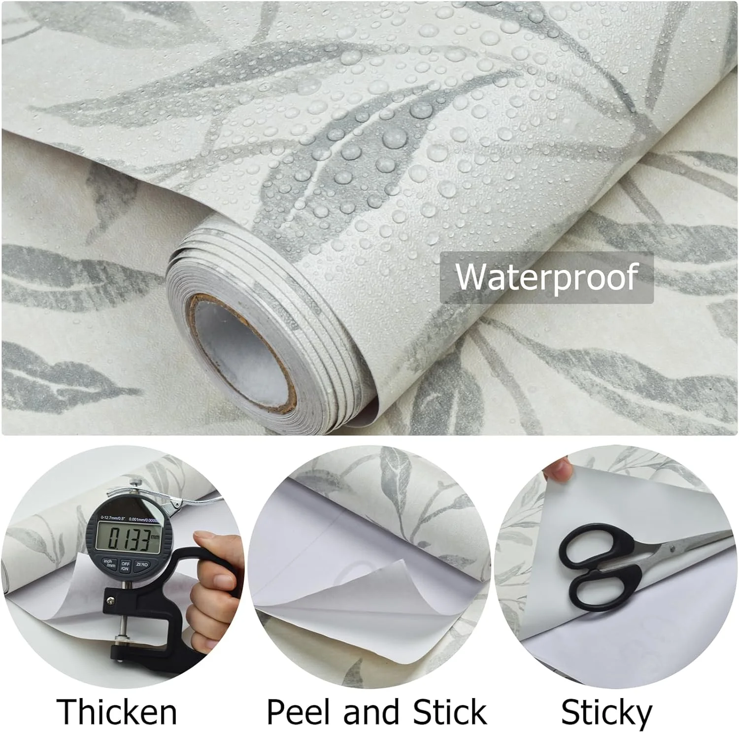 کاغذ دیواری طرح برگ Sevalo، کاغذ دیواری خودچسب طرح بوهمی برای کابینت و کشو، کاغذ دیواری سبزینه برای دیوار، کاغذ دیواری خودچسب جداشدنی، مناسب حمام، طرح مزرعه زیتون، طبیعت، عرض 44 سانتی متر، طول 200 سانتی متر