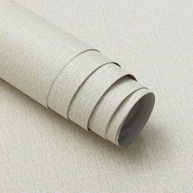 کاغذ دیواری چسبی TAHAVICE طرح بافت چمن، بژ، 40x600 سانتی متر، کاغذ دیواری بافت دار خود چسب و قابل جابجایی برای اتاق نشیمن، کابینت و کانتر