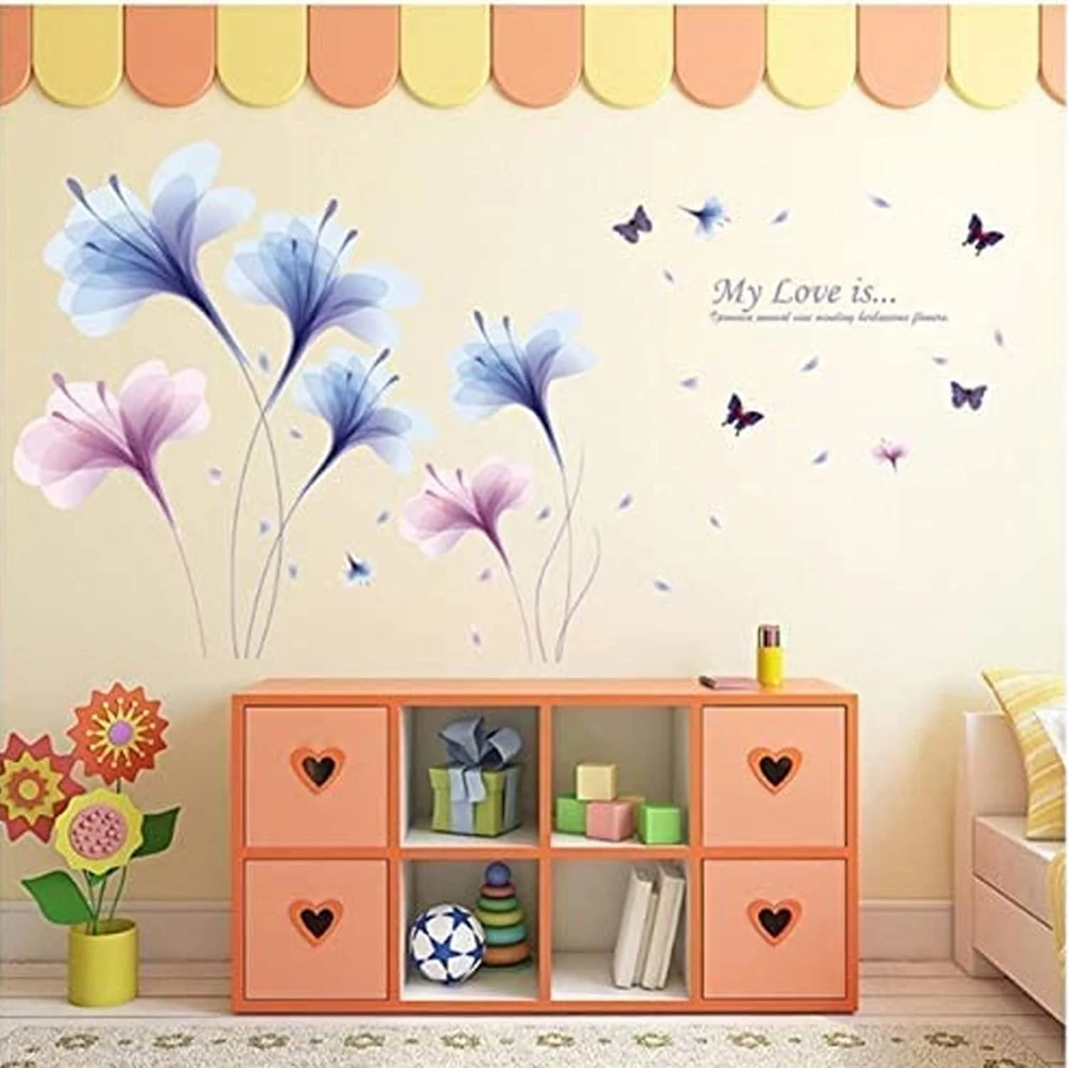 برچسب دیواری سه بعدی خودچسب Sulfar | استیکر دیواری PVC برای تزئین اتاق خواب، نشیمن و حمام | هنر دیواری جداشدنی