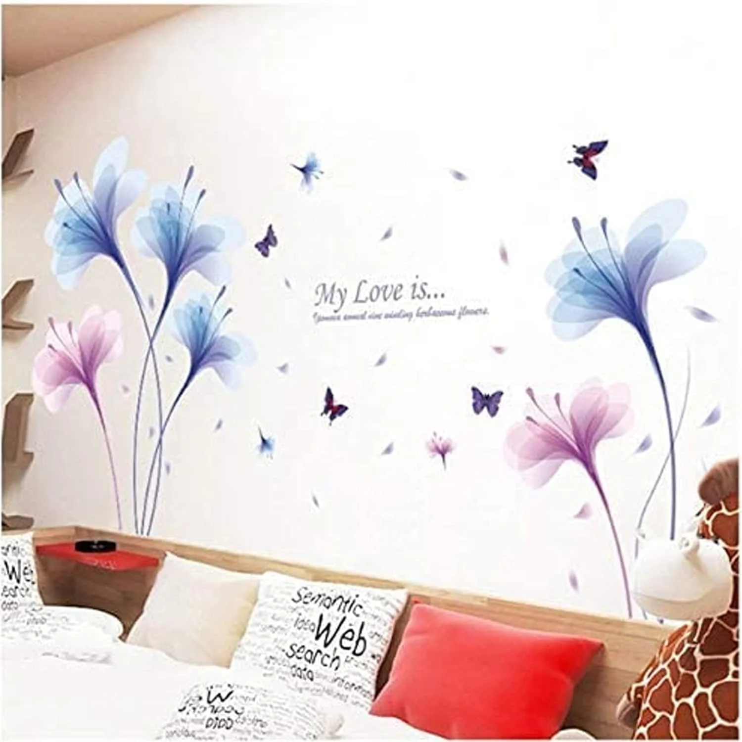 برچسب دیواری سه بعدی خودچسب Sulfar | استیکر دیواری PVC برای تزئین اتاق خواب، نشیمن و حمام | هنر دیواری جداشدنی