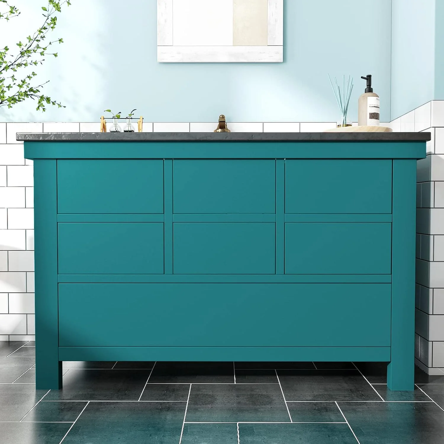 کاغذ دیواری آبی فیروزه ای VaryPaper، طرح پوست کندنی و چسباندنی، ضخیم، مناسب برای کابینت، خود چسب، قابل جابجایی، وینیل تزئینی برای دیوار اتاق خواب، حمام، پیشخوان، قفسه