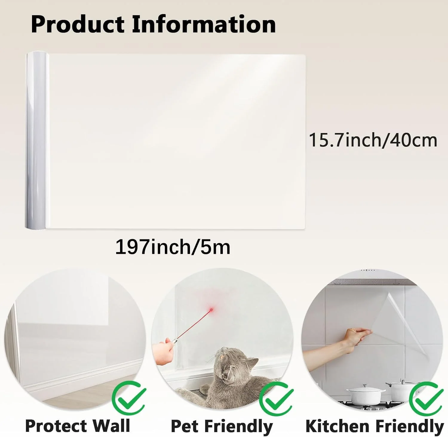 برچسب محافظ دیوار شفاف الکترواستاتیک، محافظ دیوار پشتی، فیلم وینیل جداشدنی، ضد روغن، ضد آب، مقاوم در برابر حرارت، کاغذ دیواری شفاف برای کابینت، مبلمان، درب ها