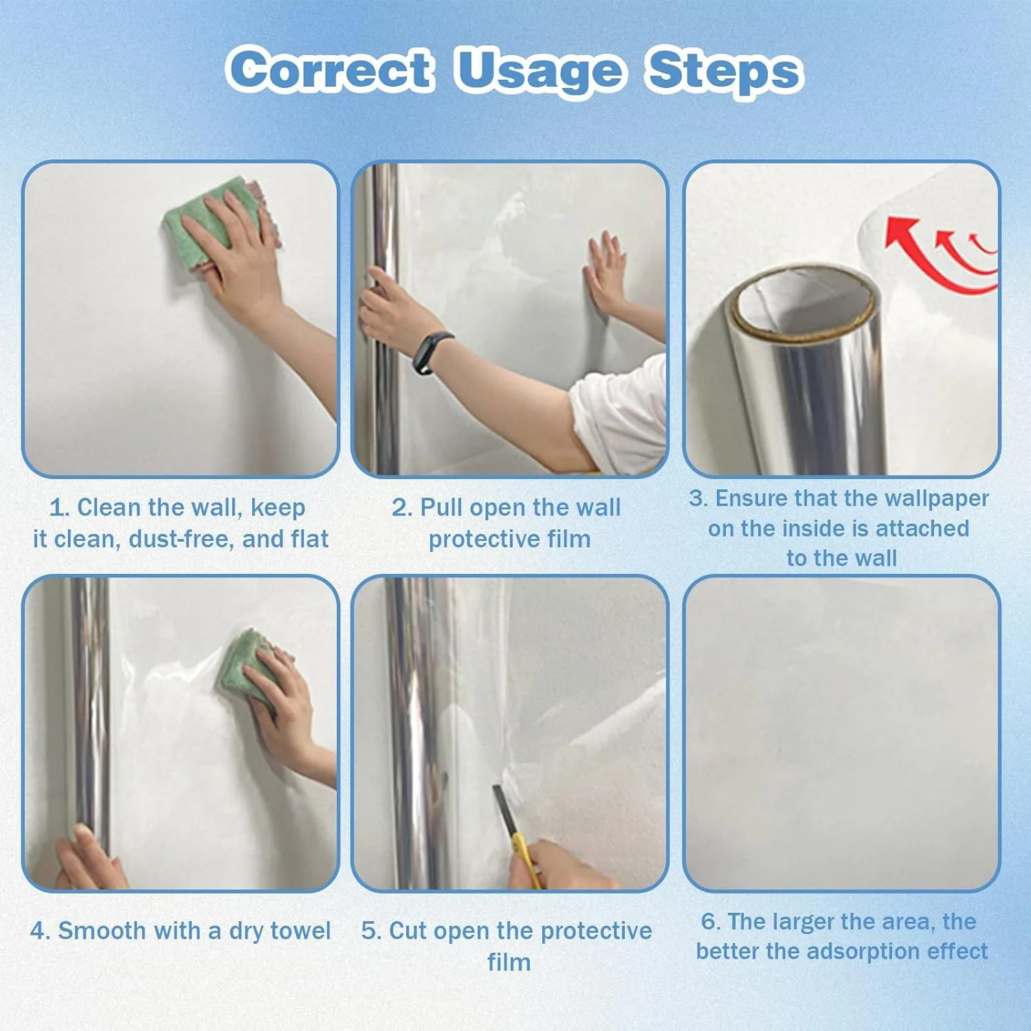 برچسب محافظ دیوار شفاف الکترواستاتیک، محافظ دیوار پشتی، فیلم وینیل جداشدنی، ضد روغن، ضد آب، مقاوم در برابر حرارت، کاغذ دیواری شفاف برای کابینت، مبلمان، درب ها