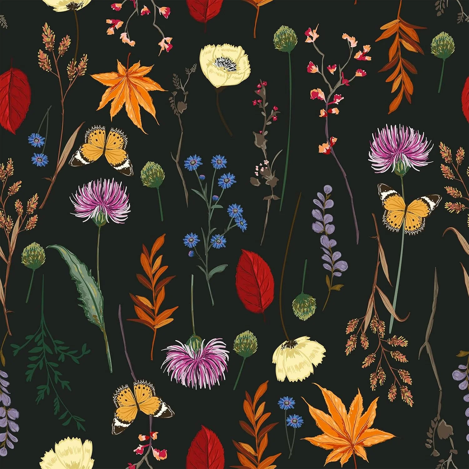 کاغذ دیواری خود چسب طرح گل ویلیک، کاغذ دیواری پوست و چسب با طرح رنگارنگ قدیمی، ضد آب و تمیز کردن آسان، مناسب برای اتاق خواب کودکان، حمام، اتاق نشیمن، رول 44.5 سانتی متر در 300 سانتی متر