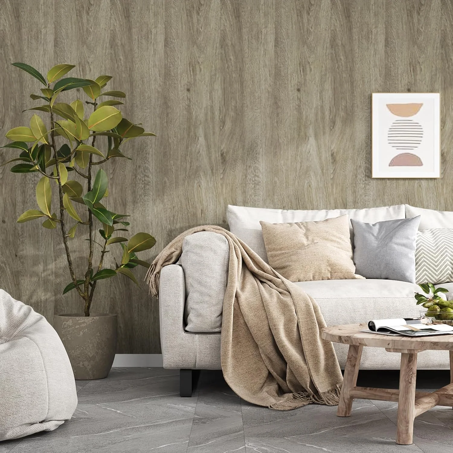 روکش وینیل VEELIKE، کاغذ دیواری خود چسب برای میز، کابینت، پیشخوان، سطوح صاف، طرح چوب گردو واقعی، ضد آب، نصب آسان، 40cm x 3m